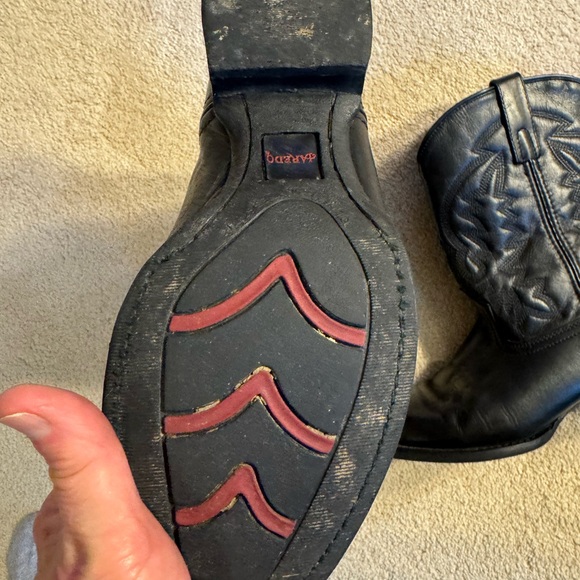 Laredo Men’s 9.5D #67900 Black Upper Leather Cowboy Boots Preowned - Picture 5 of 16